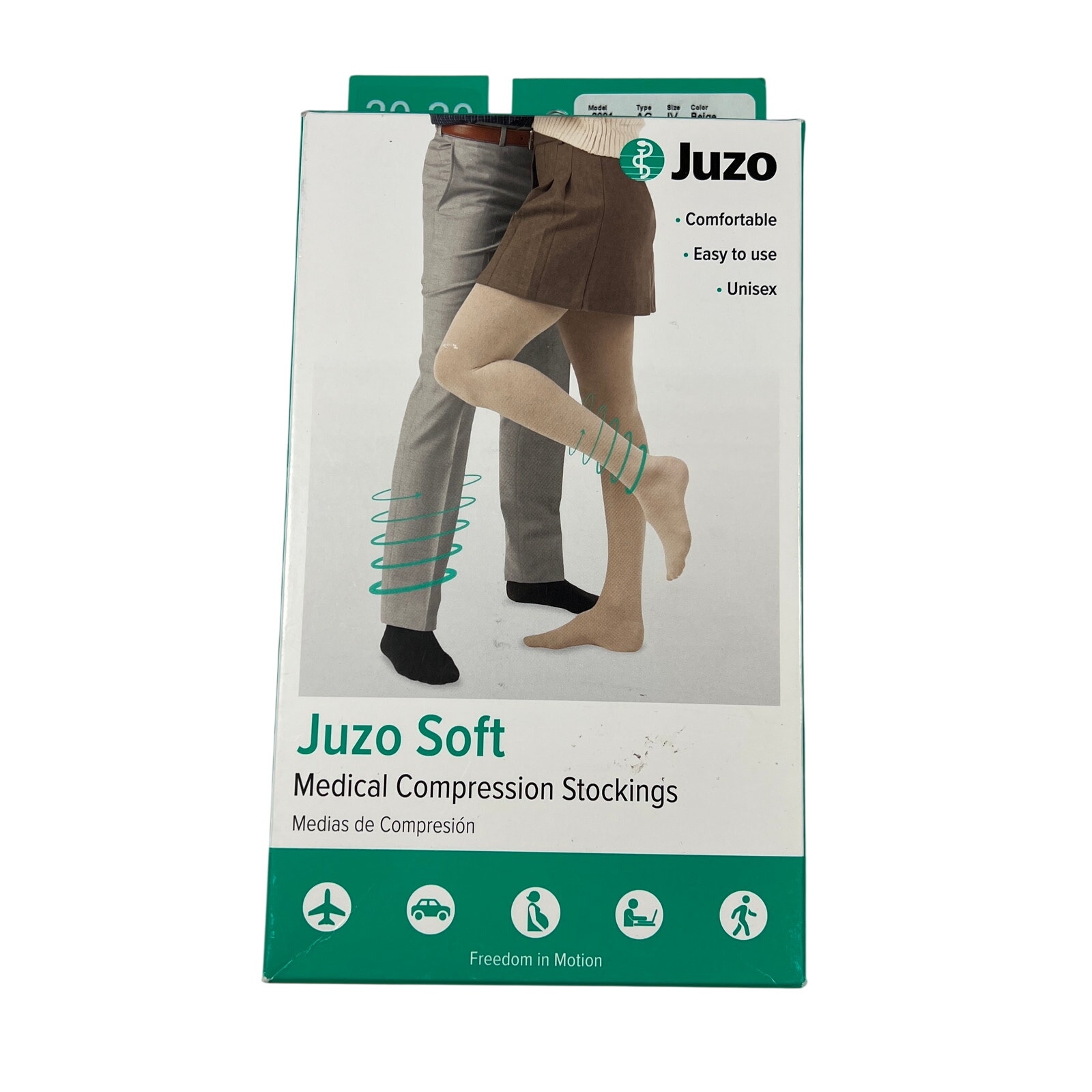 Juzo Medical Compression Stockings Unisex Iv Beige Knee High 20 To 30mmhg Usa